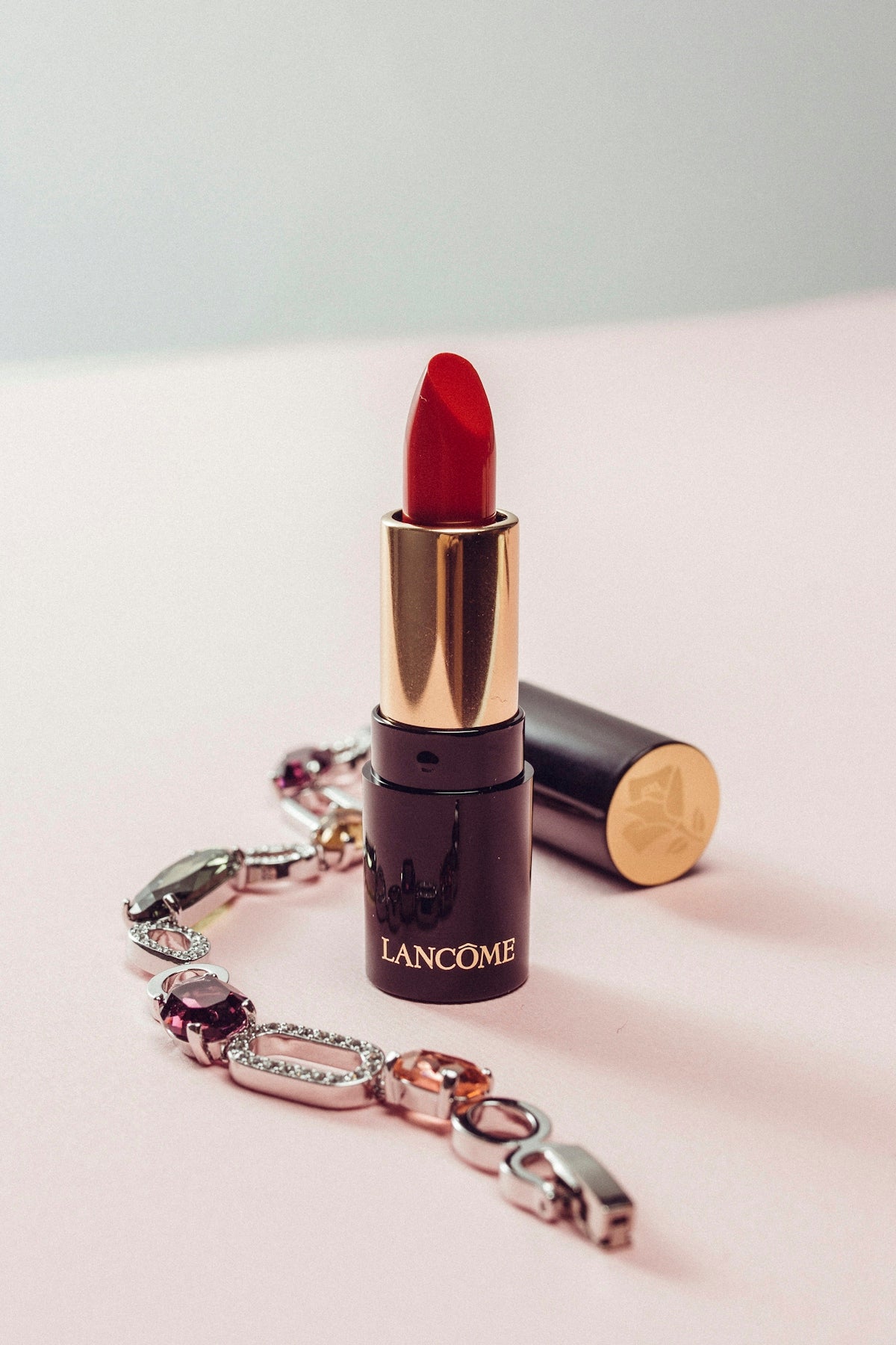 red Lancome lipstick