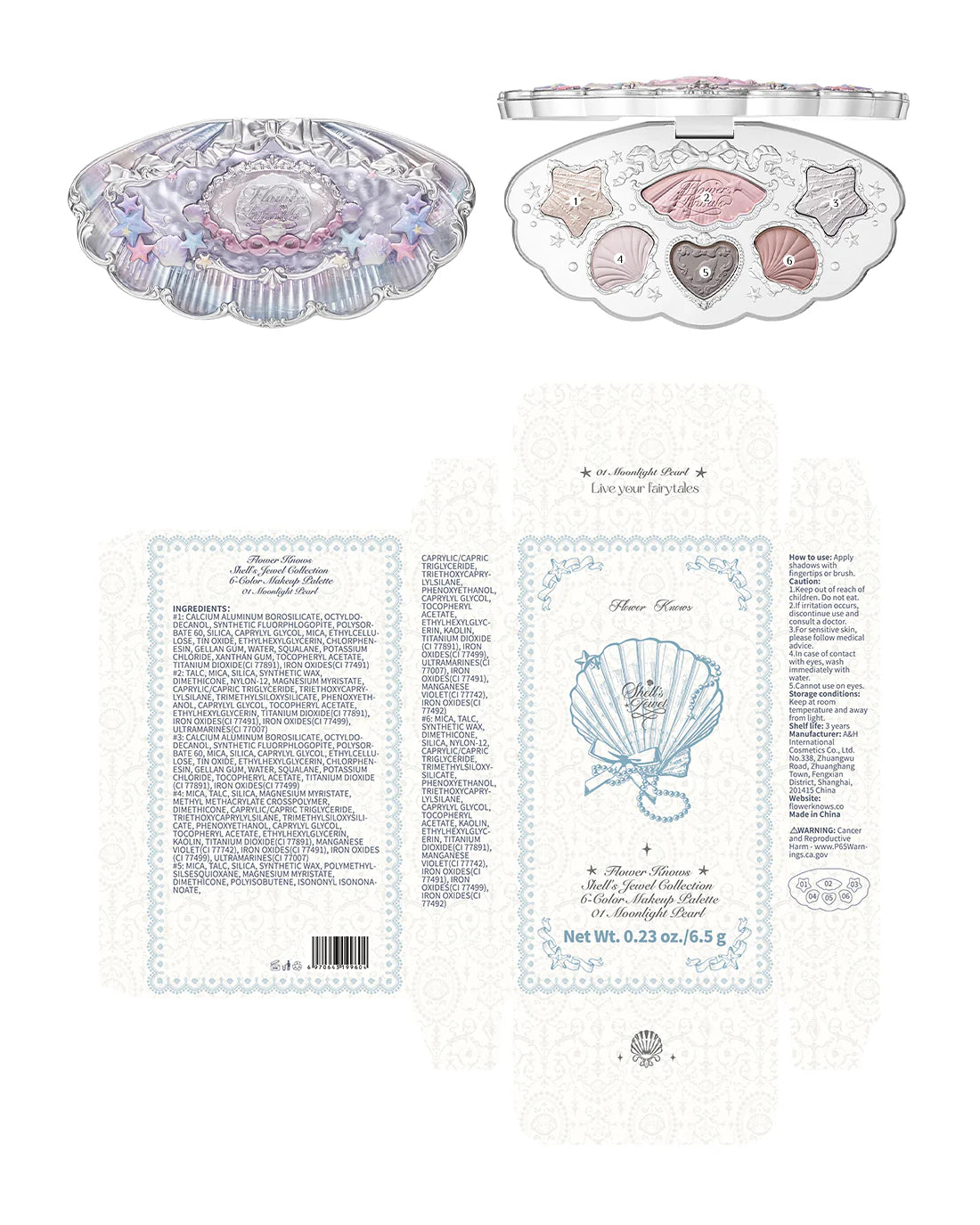 Flower Knows Shell's Jewel 6-Color Makeup Palette