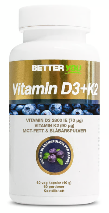 Better You Vitamin D3+K2 60 capsules