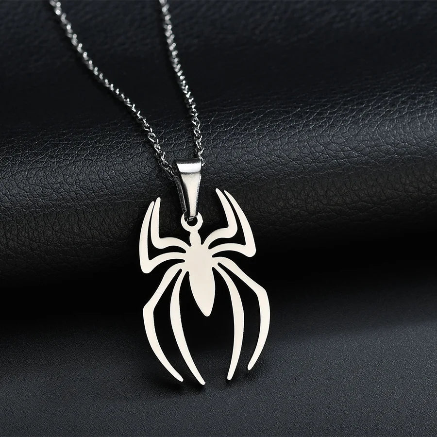 1 New Product Stainless Steel Spider Pendant Fashion Men'S Titanium Steel Jewelry Spider Necklace