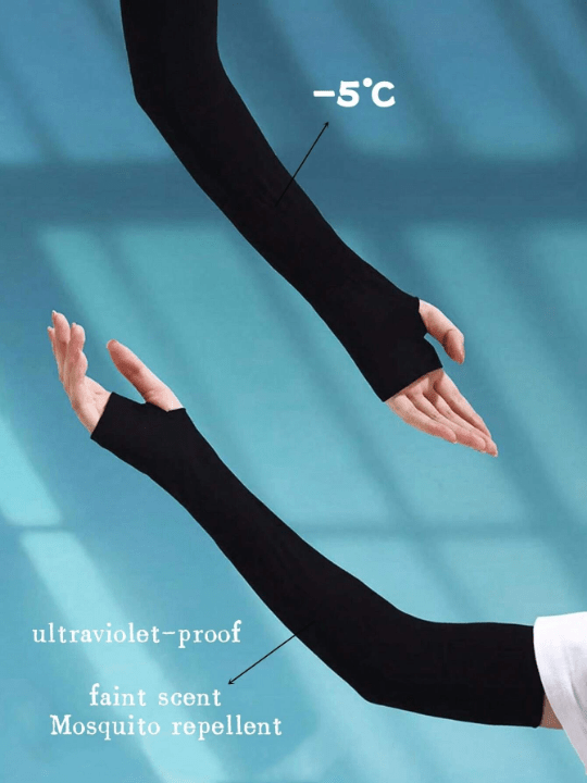 1 Pair Ice Silk Anti - Mosquito Arm Sleeves With Uv Protection, Outdoor Sports Accessories For Both Men And Women - Lolli World Marketplace