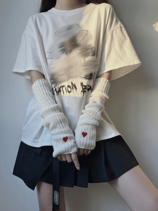 1 Pair Women Arm Warmers, Autumn & Winter Warm Knitted Arm Warmers, Y2k Element Arm Sleeves, Suitable For Daily/date/home/outdoor Use - Lolli World Marketplace