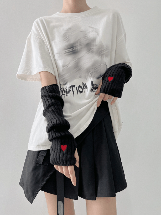 1 Pair Women Arm Warmers, Autumn & Winter Warm Knitted Arm Warmers, Y2k Element Arm Sleeves, Suitable For Daily/date/home/outdoor Use - Lolli World Marketplace