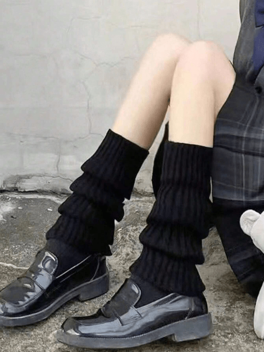 1 Pair Women's Socks, Spring And Autumn Individualistic Black Socks, Small Code Leg Covering Medium Tube Calf Jk Socks, Women's Pile Socks - Lolli World Marketplace