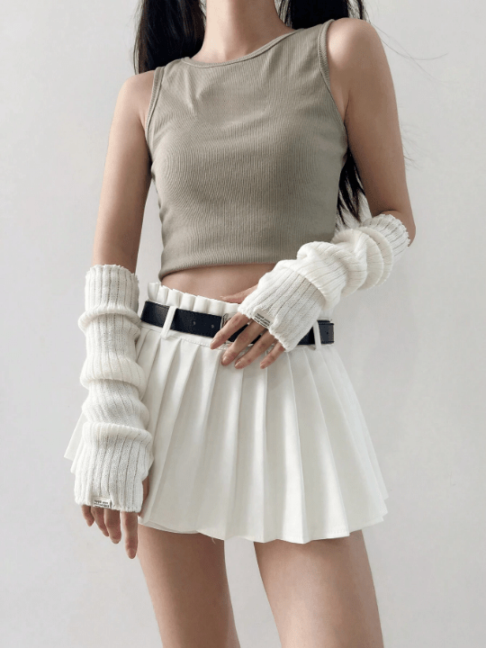 1 Pair Women's Thick Knitted Red Hand Gloves & Arm Warmers With Lolita Y2k Elements & Cute Butterfly Decorative Fingerless Gloves, White Knitted Arm Warmers, Suitable For Winter Warm/going Out/dating/party/christmas, Etc. - Lolli World Marketplace