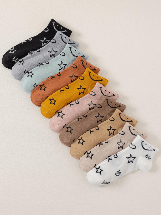 10pairs Star Pattern Ankle Socks - Lolli World Marketplace