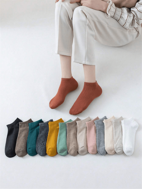 14pairs Solid Ankle Socks - Lolli World Marketplace