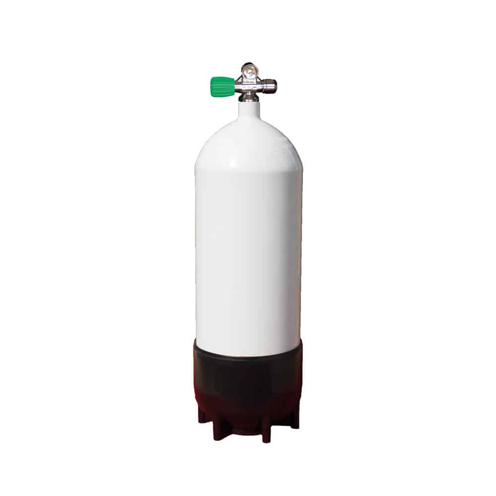 15 Liter Steel Single 230 Bar with Left expandable valve inclusive Blind Plug M26/EU - Nitrox