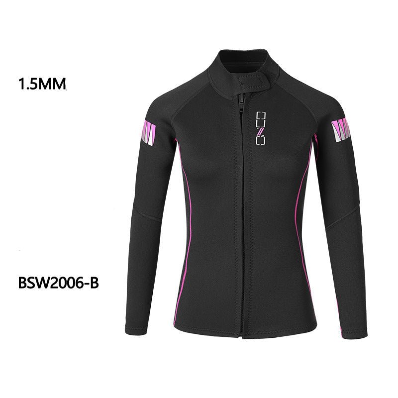 1.5MM Neoprene Wetsuit Men Diving Jacket Long Sleeve Snorkeling Coat Male Surfing Winter Jacket Fishing Thermal Swimwear