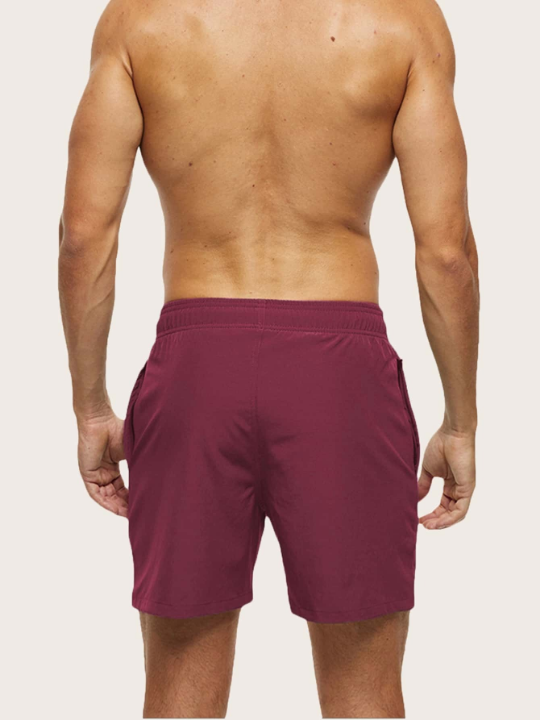 Manfinity Swimmode Men Zip Pocket Drawstring Waist Swim Trunks
