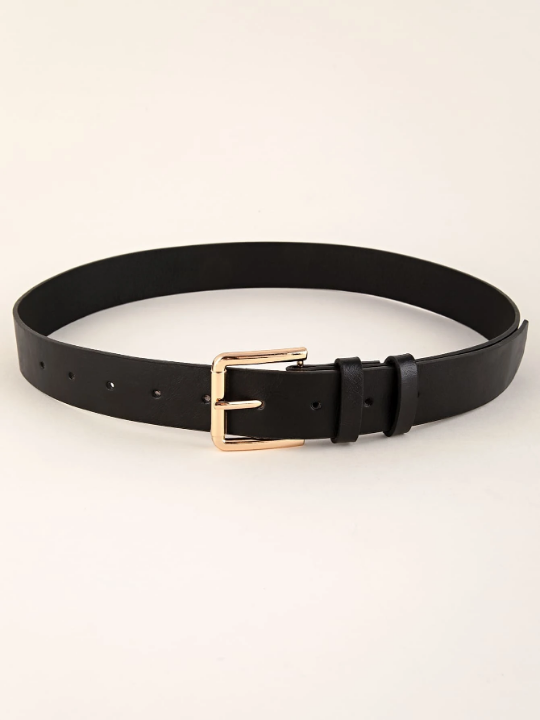 1pc Square Buckle PU Leather Belt