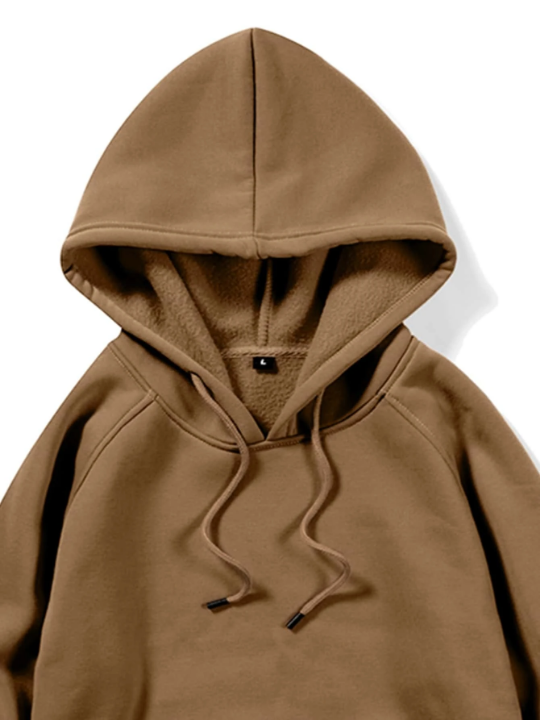 ROMWE Men Kangaroo Pocket Drawstring Hoodie
