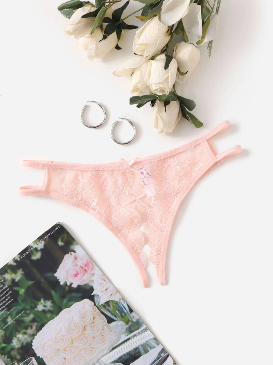 Classic Sexy Floral Lace Crotchless Panty