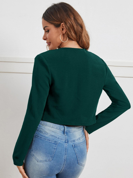 Unity Solid Open Front Crop Jacket