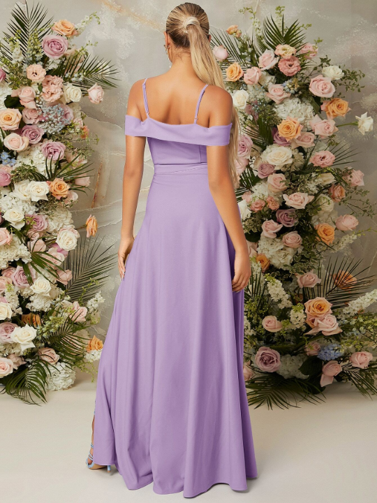 Belle Cold Shoulder Split Thigh Dress
