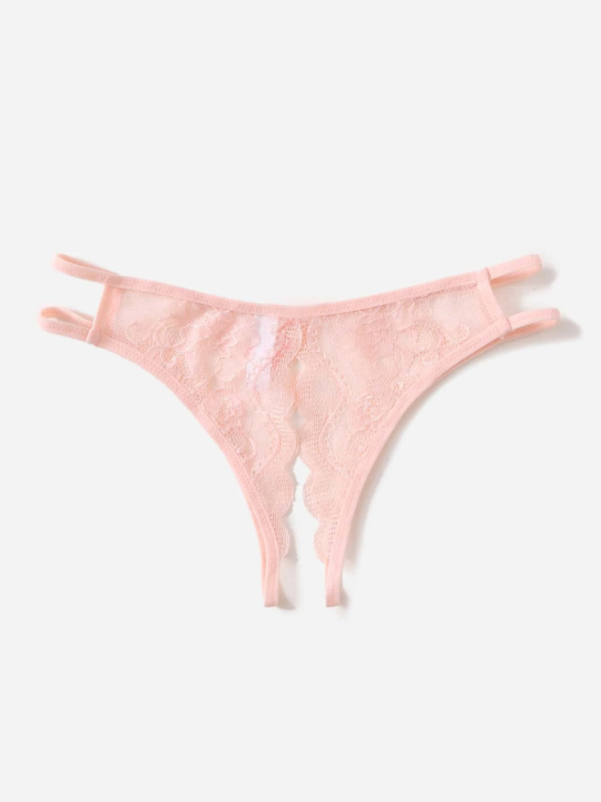 Classic Sexy Floral Lace Crotchless Panty