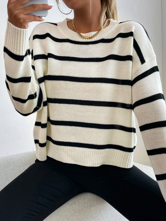 Striped Drop Shoulder Sweater