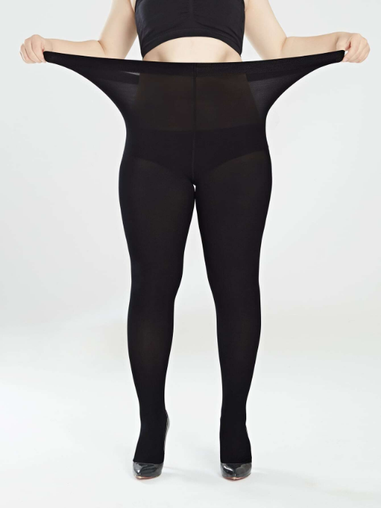 1pair 80D Plus Size Black Snag Tights For Women