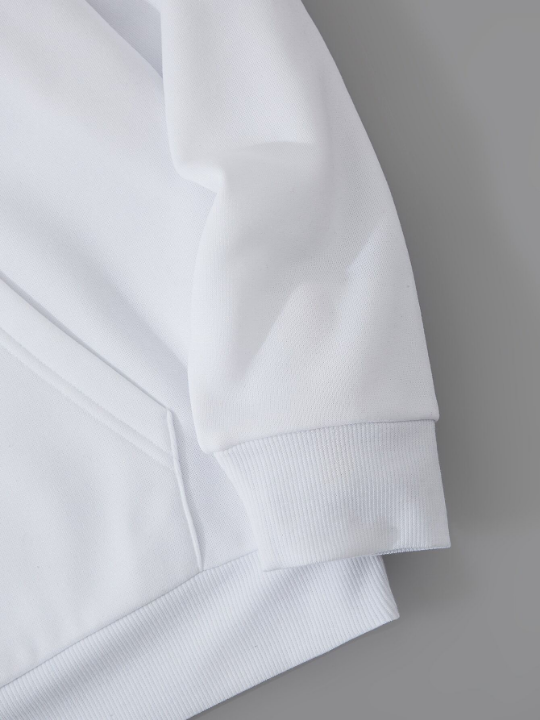 Men Solid Drawstring Thermal Lined Hoodie