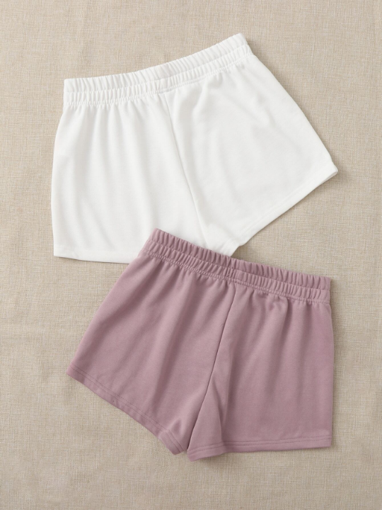 EZwear 2 Pack Solid Elastic Waist Track Shorts