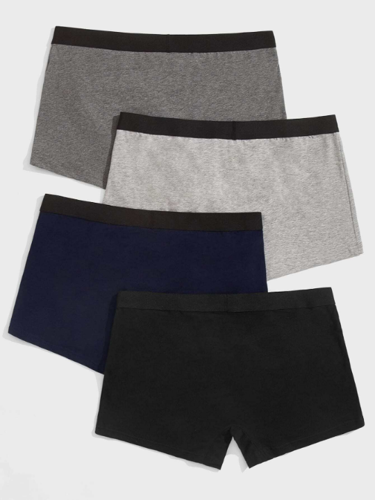 Men 4pcs Contrast Trim Boxer Brief
