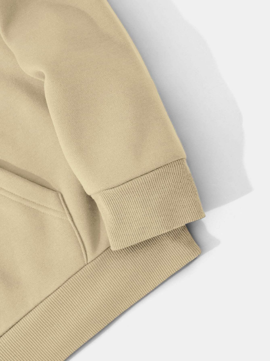 Men Kangaroo Pocket Drawstring Thermal Hoodie