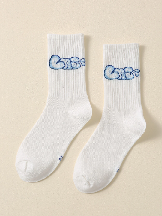 Men Letter Graphic Crew Socks