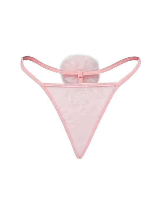 Pure Desire Mesh Pompom Detail Thong