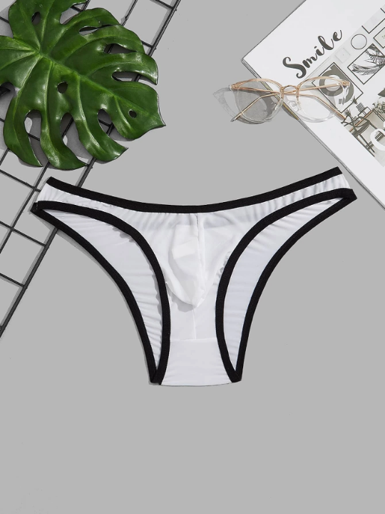 Men Contrast Binding Brief