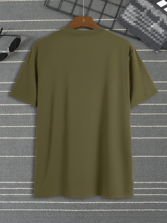 Men Solid Round Neck Tee