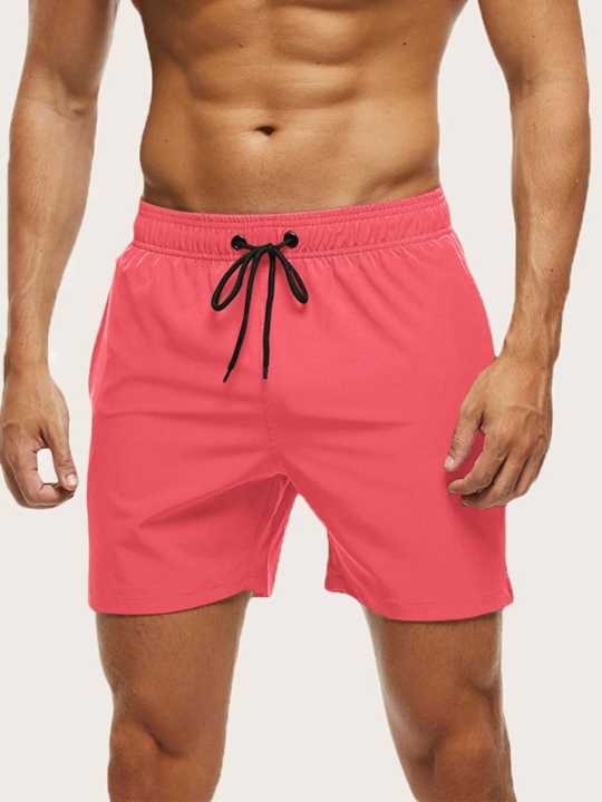 Manfinity Swimmode Men Zip Pocket Drawstring Waist Swim Trunks