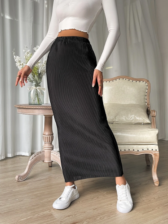 Essnce Elastic Waist Pencil Skirt