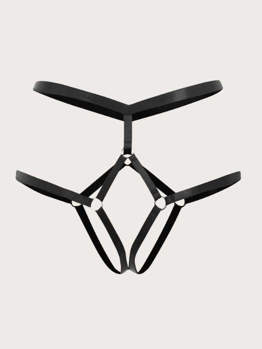 Exotic-Bondage O-ring Detail Garter Panty