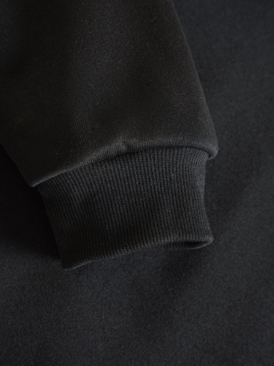 Men Solid Drawstring Pocket Detail Thermal Lined Sweatshirt