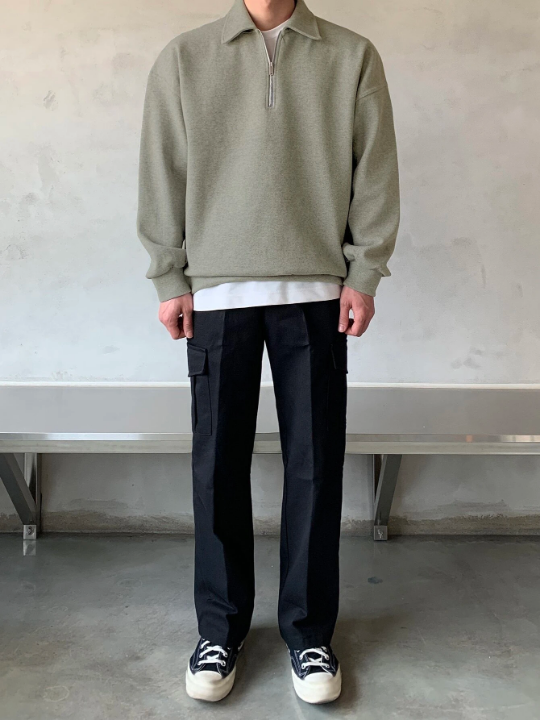 DAZY Men Quarter Zipper Drop Shoulder Pullover Without Tee