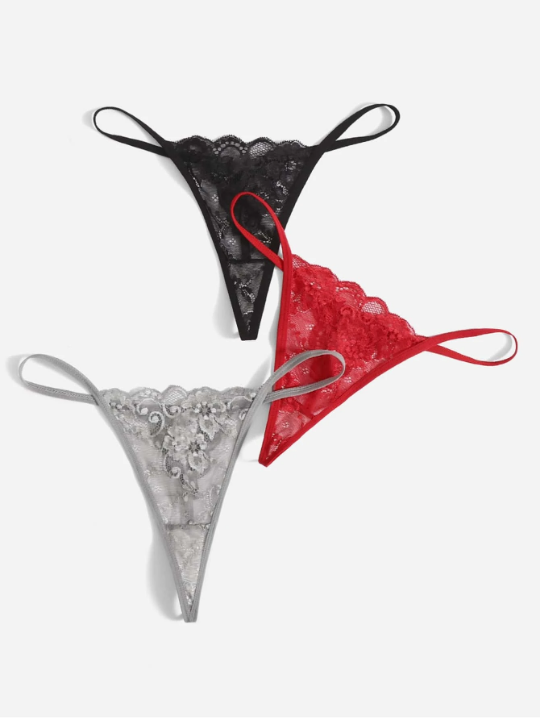 Classic Sexy 3pack Floral Lace Thong