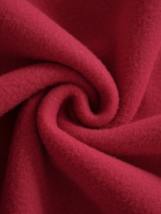 Men Solid Drawstring Pocket Detail Thermal Lined Sweatshirt