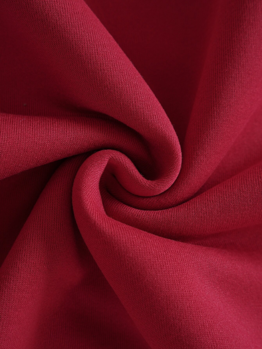 Men Solid Drawstring Pocket Detail Thermal Lined Sweatshirt