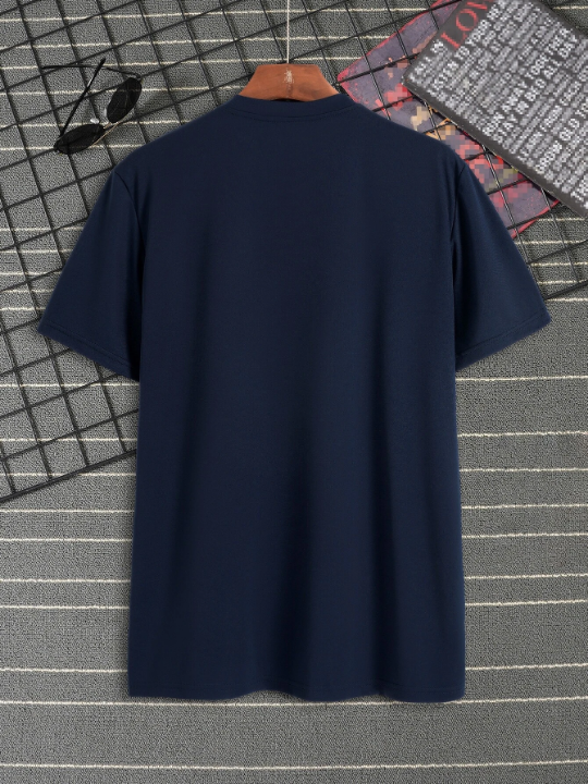 Men Solid Round Neck Tee