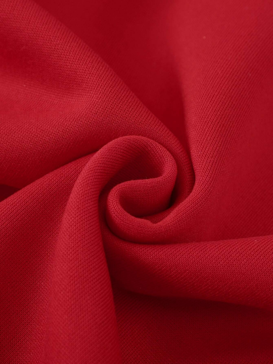 Men Two Tone Raglan Sleeve Drawstring Hoodie