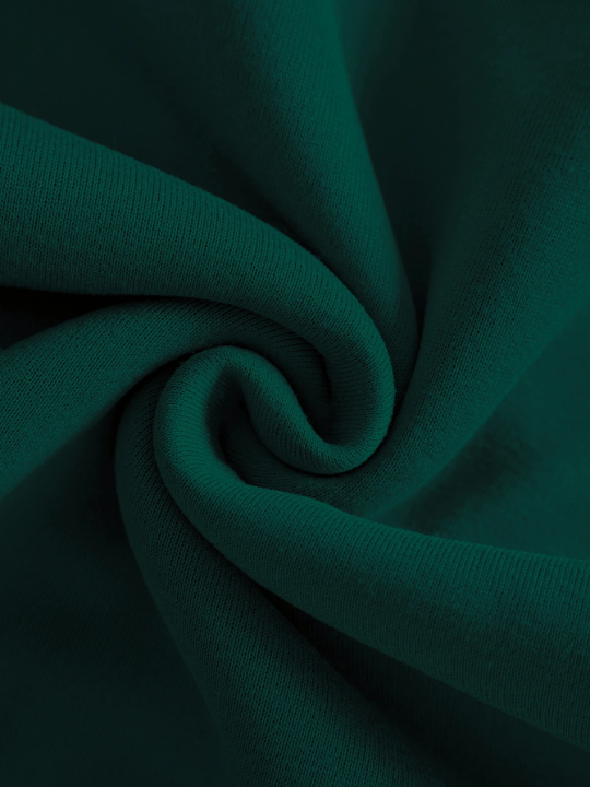 Men Solid Drawstring Pocket Detail Thermal Lined Sweatshirt