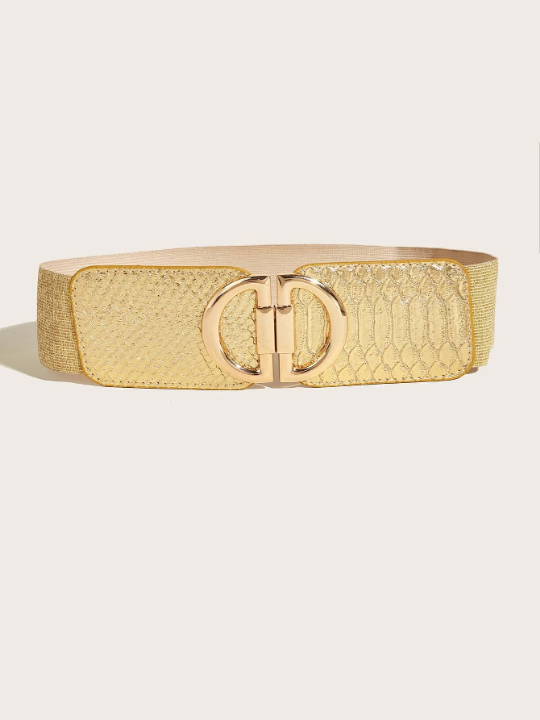 Snakeskin Embossed Elastic Belt