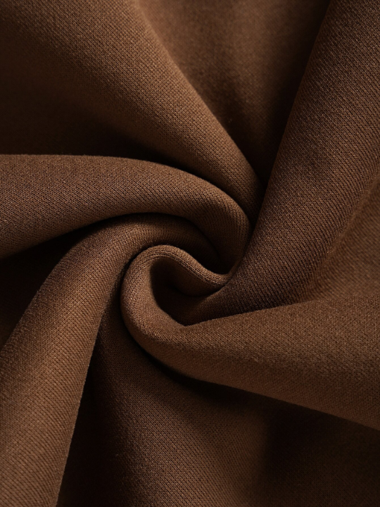 Men Kangaroo Pocket Drawstring Thermal Hoodie