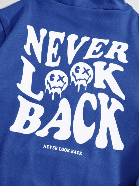 Manfinity Hypemode Men Slogan Graphic Drawstring Hoodie