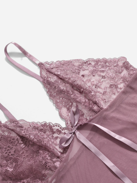 Classic Sexy 3pack Floral Lace Slips With Belted Robe