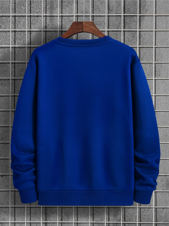 Men Solid Thermal Lined Sweatshirt