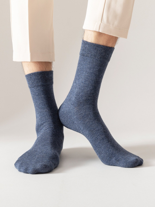 6 Pairs Men Solid Crew Socks