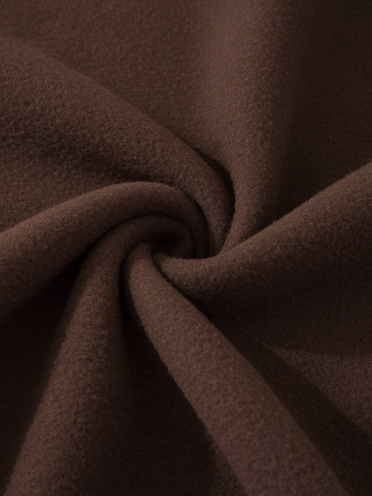 Men Colorblock Thermal Lined Raglan Sleeve Drawstring Hoodie