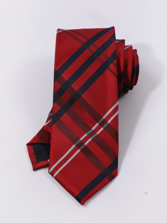 1pc Men Plaid Pattern Tie Classic Tie Versatile For All Occasions