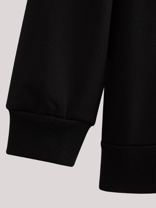 Manfinity Homme Men Deer Embroidery Quarter Zipper Drawstring Hoodie